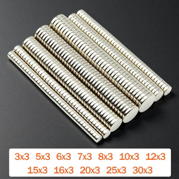 Superstarker Magnet N35 Runder magnetischer NdFeB Leistungsstarker Neodym-Magnet imanes Kühlschrankmagnete 3/5/6/8/10/12/15/20/25X3MM