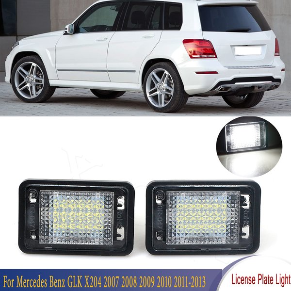 Pour voiture 2 pièces LED feux de plaque d'immatriculation sans erreur LED lampe de plaque d'immatriculation pour Mercedes Benz GLK X204 2007-2013 A 2048200156