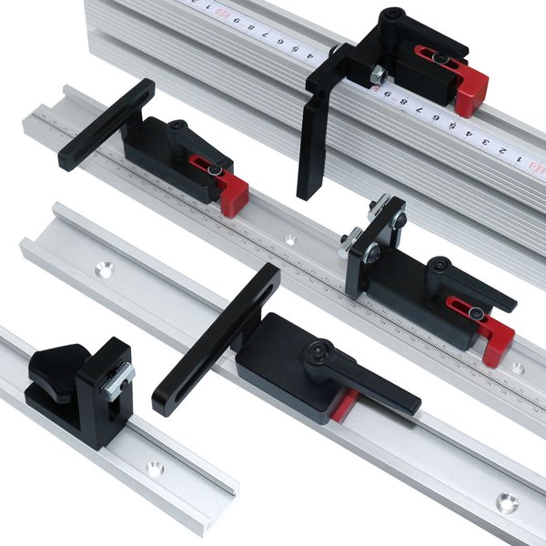 Butée de rail d'onglet en aluminium, fente en T d'établi, butée de retournement de piste en T, limite de chute de travail de calcul, connecteur coulissant de clôture de voie et butée