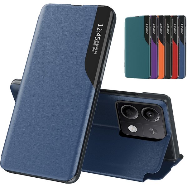 Magnetische Flip-Handyhülle mit Fenster für Redmi Note 15 14 13 Pro Plus 5G 4G, Leder-Buchhülle mit Ständer, Sturzsichere Schutzhülle
