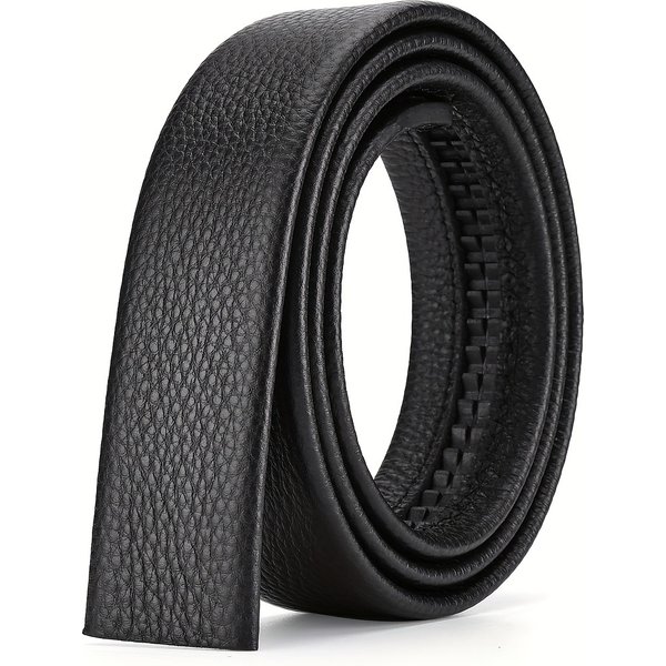 3.5cm Men's Casual Business Waistband Can Be Cut With Automatic Buckle Waistband, No Buckle Head, Large Jeans Waistband