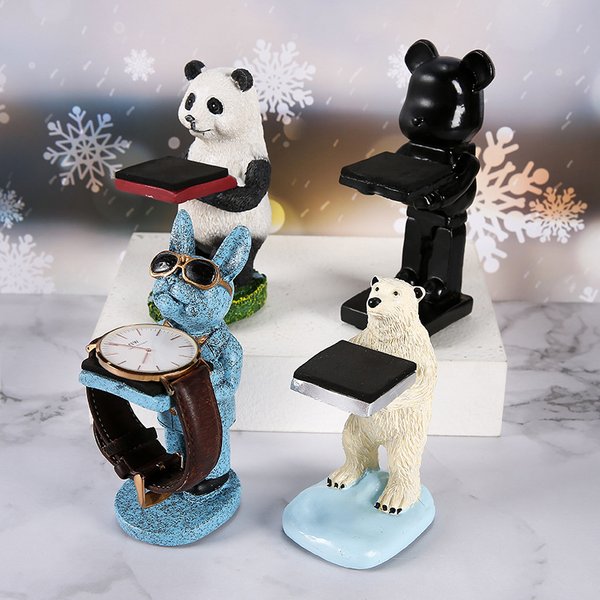 Livraison directe astronaute femme de ménage servante montre organisateur support de montre présentoir lunettes chien montre support