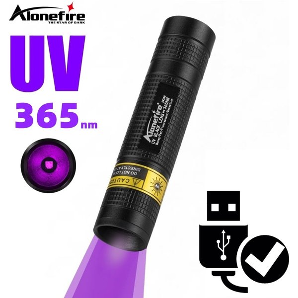 365nm Mini UV Led Blacklight Flashlight Usb Rechargeable Nail Lamp Pet Stain Leakage Marker Ore Money Scorpion Detection Lights