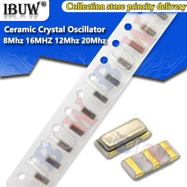Oscillateur à cristal en céramique 3213 8Mhz 12Mhz 20Mhz 16MHZ 8.000MHZ CSTCE 3 broches résonateurs en céramique SMD CSTCE16M CSTCE8M 3.2*1.3, 10 pièces