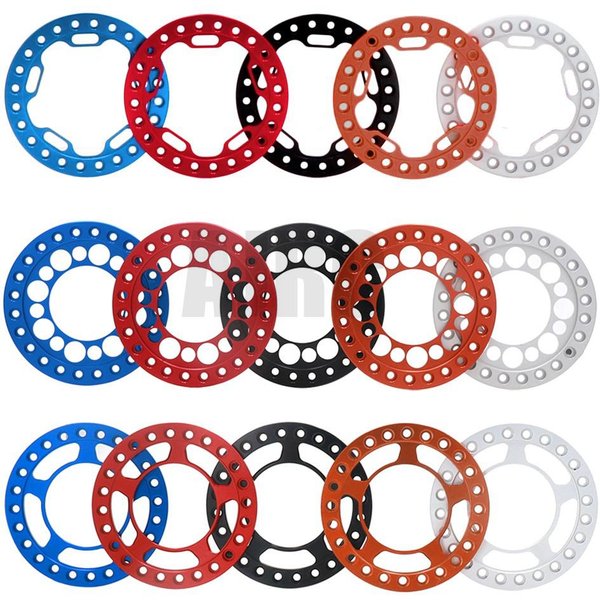 Ajrc 4pcs Aluminum Alloy 1.9 Inch Beadlock Wheel Outer Ring For 1/10 Rc Crawler Axial Scx10 90046 Trx4 D90 1.9 Wheel Rims