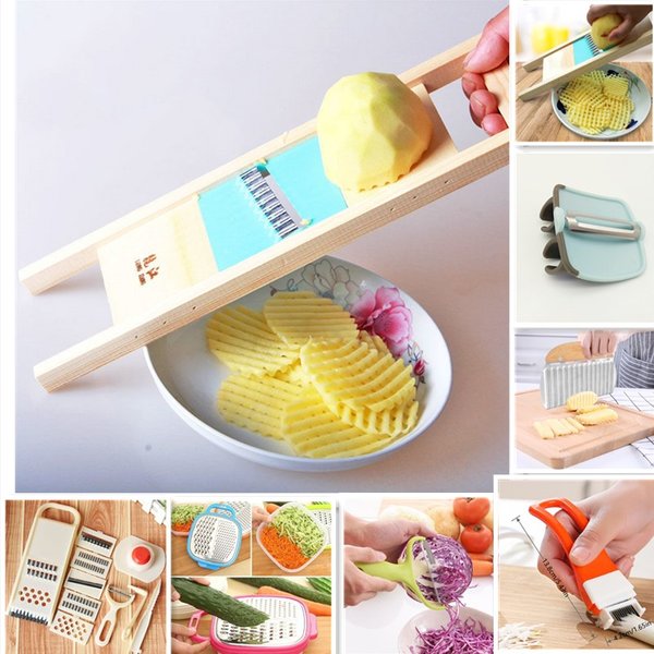 Holz Kartoffel Gitter Slicer Gemüse Reibe Wellpappe Net Chopper Cutter Welle Messer Hacker Salat Küche Shredder Schäler Stampfer