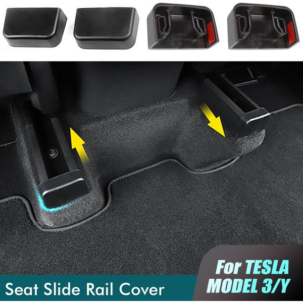 Bouchon de Rail Coulissant de Siège en Caoutchouc Anti-coup de Pied, Couverture de Protection Souple pour Siège Arrière de Modèle 3 et Y, Accessoires de Voiture