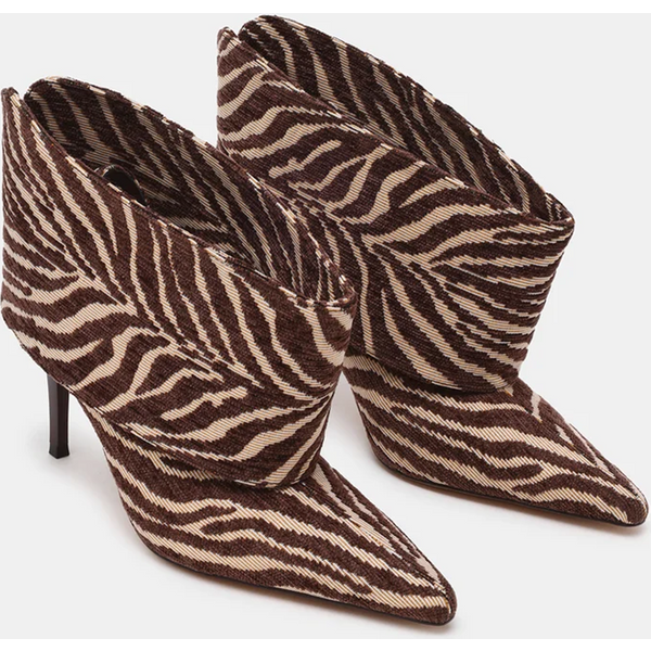 Bottes mi-mollet à rayures zébrées, bout pointu sexy, talons épais, personnalisables, nouveautés, bottes modernes pour femmes