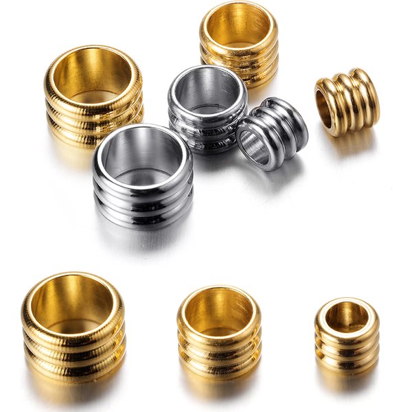 20pcs 3mm 5mm 6mm Stainless Steel Big Hole Spacer Beads DIY Charm Necklace Bracelet Jewelry Making Findings Accessories