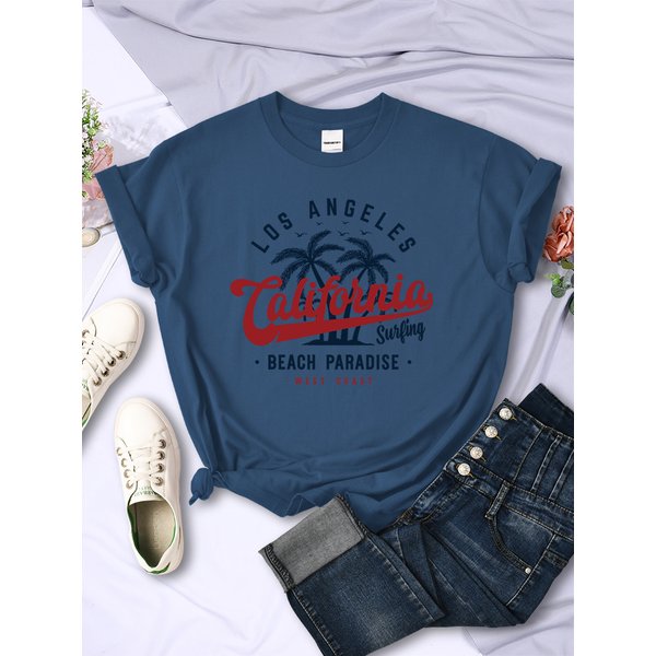San Francisco, California Beach Paradise Female Tshirt Street Casual T Shirt Oversize Streetwear Hip Hop O-Neck T Shirt Women