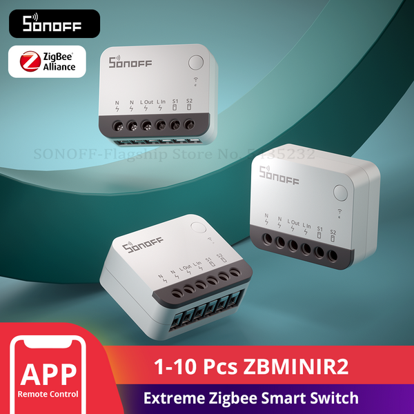 SONOFF ZBMINIR2 Extreme Zigbee Smart Switch 1–10 Stück abnehmbare Relaisschalter-Fernbedienung über eWeLink, funktioniert mit Alexa Google Home