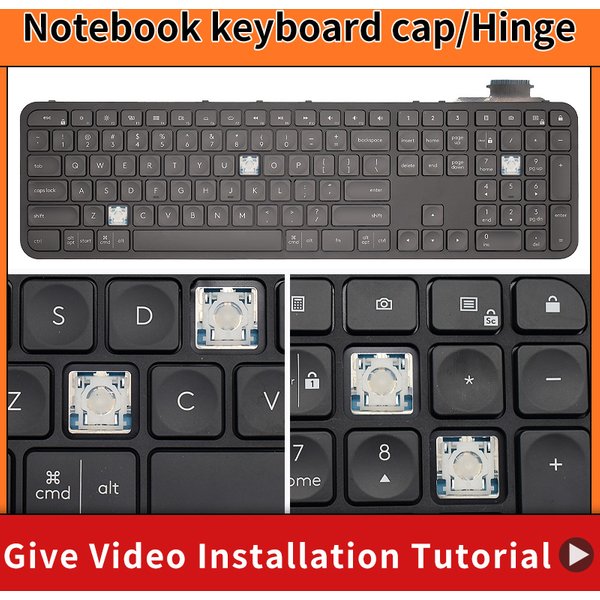 Capuchons de touches de remplacement, Clip à ciseaux et charnière pour touches Logitech Craft MX, touches et Clips pour clavier, gris et noir