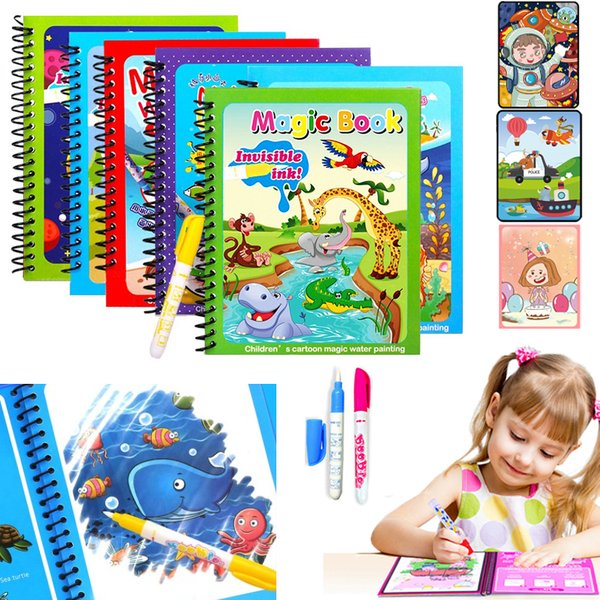 1 stücke Magische Buch Wasser Zeichnung Montessori Spielzeug Wiederverwendbare Malbuch Magie Wasser Zeichnung Buch Sensorischen Frühen Bildung Spielzeug