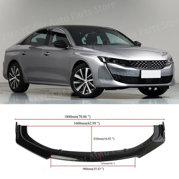 Front Bumper Lip For Peugeot 508 MK2 R83 Spoiler Splitter Diffuser 508 S/S S/W GT Line 2018-2022 Pre-Lci Bodykits Tuning