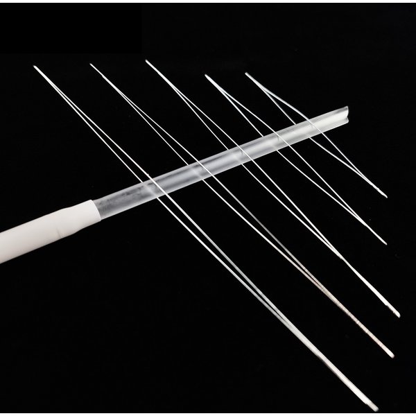 5PCS/lot Big Eye Curved Open Stainless Steel Beading Needles for Beads Pearls Threading String Cord Jewelry Making Tools Pins