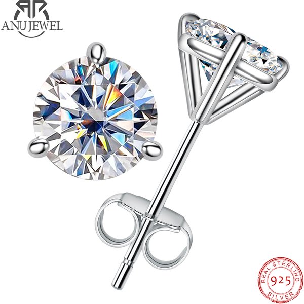 AnuJewel 2cttw D couleur Moissanite diamant boucles d'oreilles 925 en argent Sterling boucles d'oreilles classiques bijoux en gros