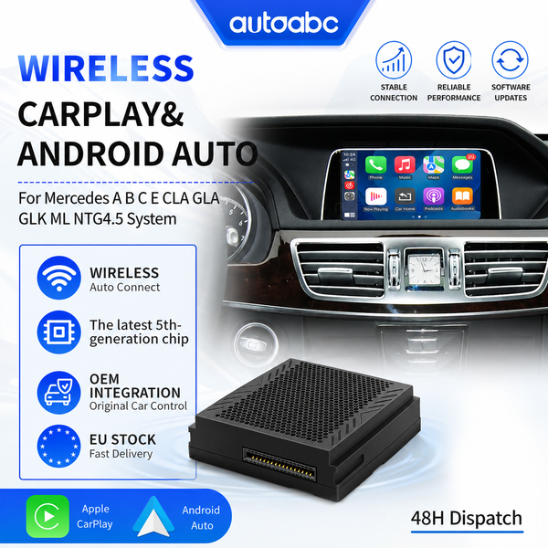 Moduł bezprzewodowego Carplay do Mercedes Benz A B C E CLA GLA GLK ML Sprinter NTG4.5 System Android Auto Becker Moduł Obsługa BT Nawigacja Mirror Link Dekoder