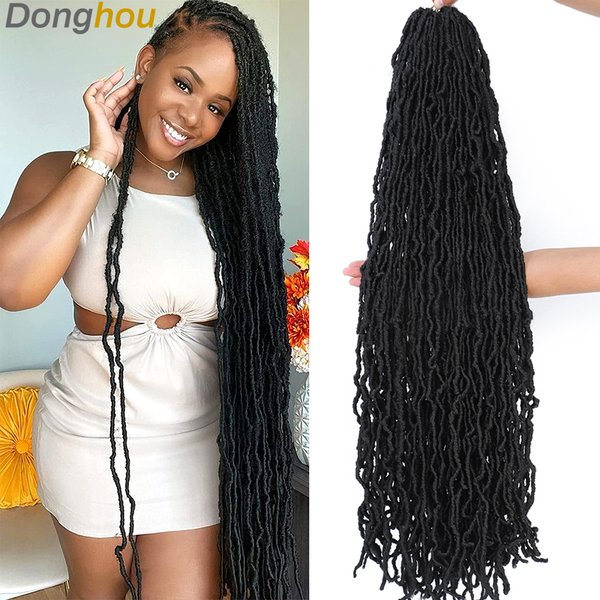 18 24 36 pouces 1 à 6 paquets nouveaux faux locs crochet cheveux meche faux locs crochet tresse doux locs serrures synthétiques crochet cheveux pour femmes