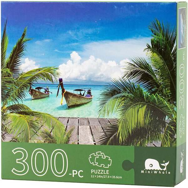 Maxrenard Jigsaw Puzzle 300 Pieces for Adults Kid Seaside Beach Puzzle Toy Family Game Famous World Oil Painting Home Decoration