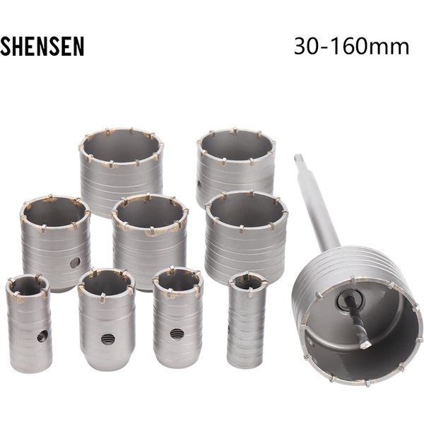 1 Stück 30-150mm Bohrkronen-Set für Betonwände, SDS PLUS Hammerbohrer-Set mit Rundem Schaft, Zement- und Steinschneider-Werkzeug