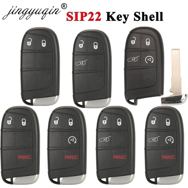 jingyuqin SIP22 Blade Smart Remote Car Key Shell Fob for Jeep Renegade Compass 3/4/5 Buttons Auto SUV Keyless Entry Fob Case