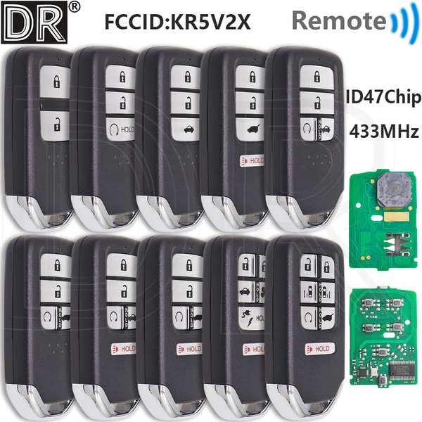 Toller ID47-Chip KR5V2X 433 MHz Proximity-Auto-Fernbedienungsschlüssel für Honda City CRV HRV Civic Odyssey Clarity Jazz Pilot XRV Venzel EX-L