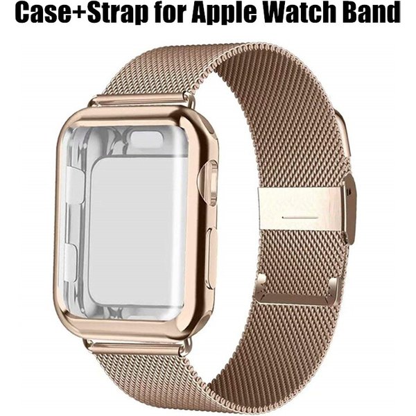 Milanese Loop Case+Strap for Apple Watch Band Ultra 8 7 6 SE 5 4 41mm 40mm 44mm 38mm 42mm Watchband Iwatch Series 7 45mm
