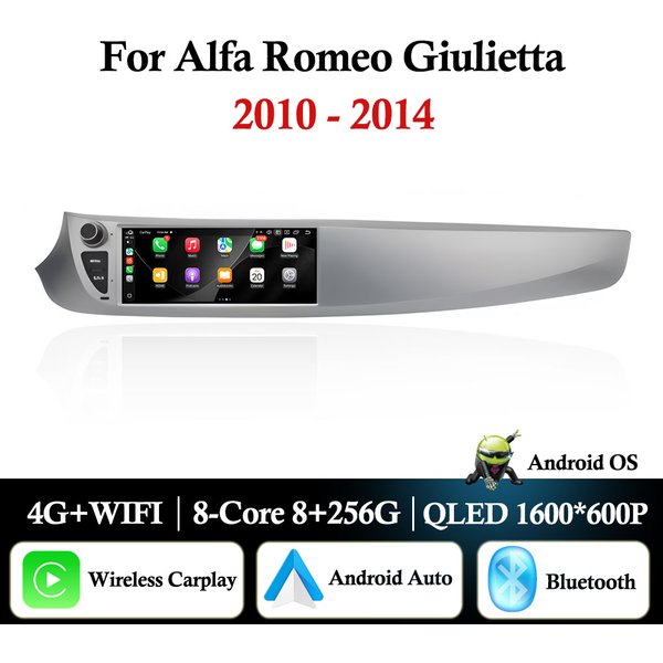 9,3'' Android 16 für Alfa Romeo Giulietta 2010 - 2014 Kabelloses Carplay Autoradio Video-Multimedia-Player WiFi GPS-Navigation DSP