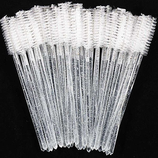 Brosse à cils jetable en cristal, peigne, Extension de cils, baguettes de Mascara, maquillage professionnel, outil de beauté, 50 pièces
