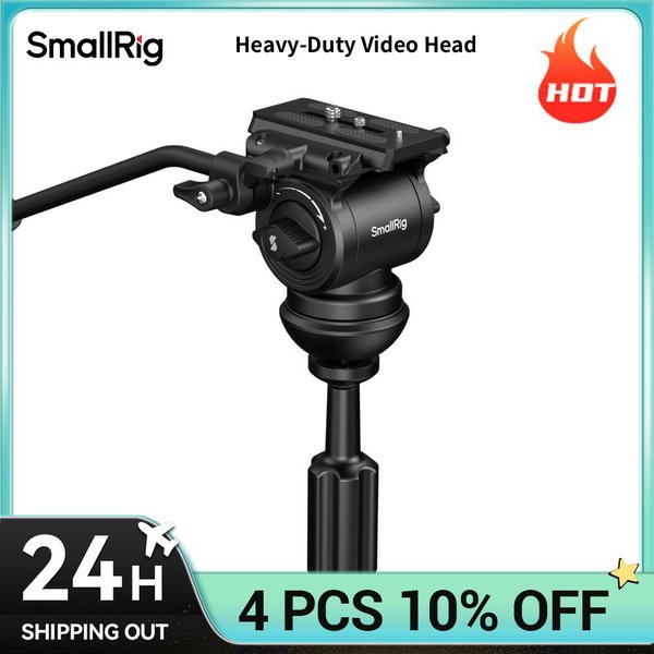 SmallRig Hochleistungs-Videokopf, stufenlos einstellbare Neigung, integrierte Gewindelöcher für Magic Arm-Befestigung, Traglast 10 kg, 6551