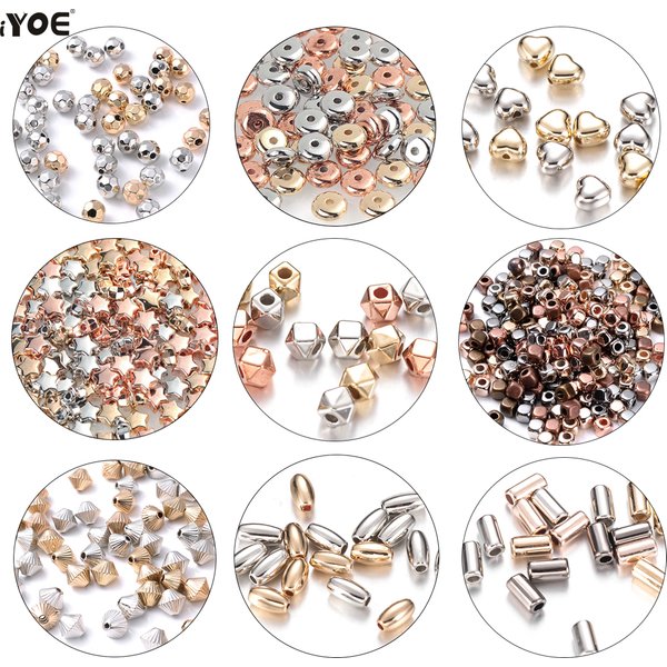 iYOE 100pcs Mix Plastic CCB Beads Tube Star Heart Spacer Beads for Jewelry Making Bracelet Necklace DIY Findings Supplies