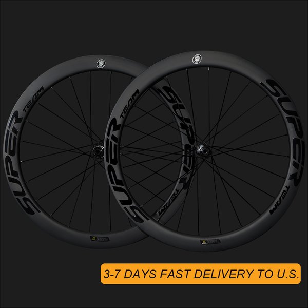 SUPERTEAM 700C Carbon-Laufradsatz Scheibenbremse UCI-Zugelassen Felge Tubeless Clincher Rennrad-Räder HG XDR Kompatibel