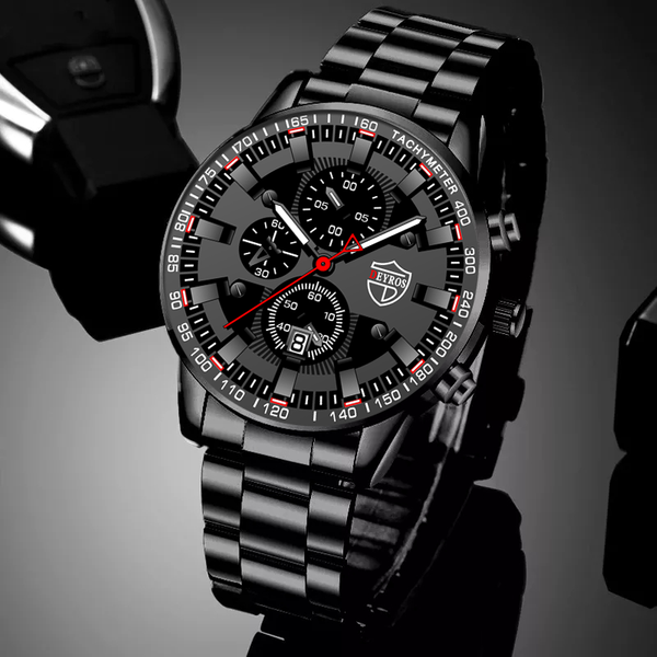 montre homme Montre-bracelet à Quartz en acier inoxydable pour homme, accessoire de luxe, style Business et décontracté, en cuir, 2023