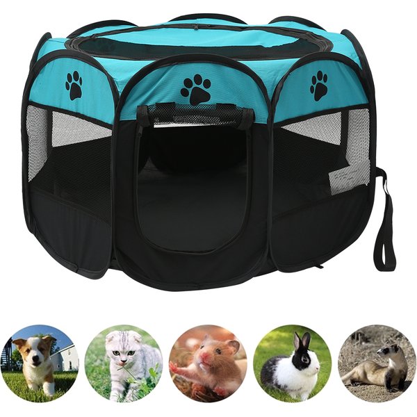 Folding Pet Tent Dog House Camping Accessories Pet Cage Octagonal Cage Fence Outdoor Big Dogs For Cat Tent Playpen Puppy Kennel