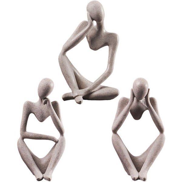 Statue de penseur abstrait nordique, Figurine en résine, décoration de bureau et de maison, Sculpture d'art artisanale faite à la main