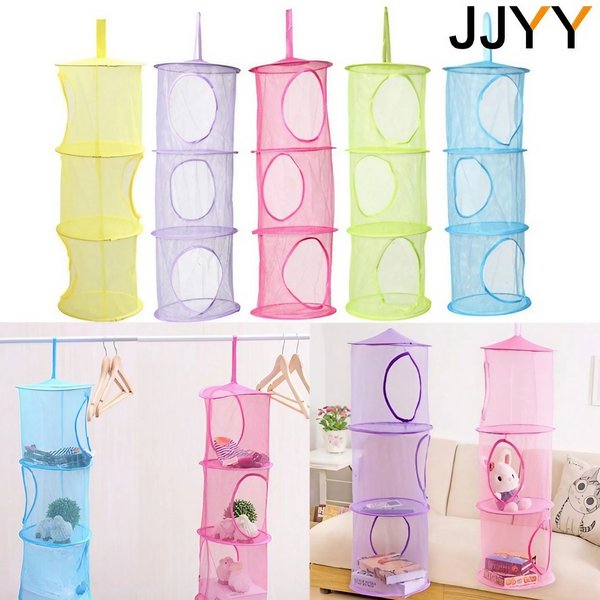 JJYY Netz zum Aufhängen, mehrschichtige Aufbewahrung, Hängekäfig, zylindrische Aufbewahrung, Hängetasche, Wand, Tür, Schrank, Organizer, Kinderspielzeugkorb, 1 Stück