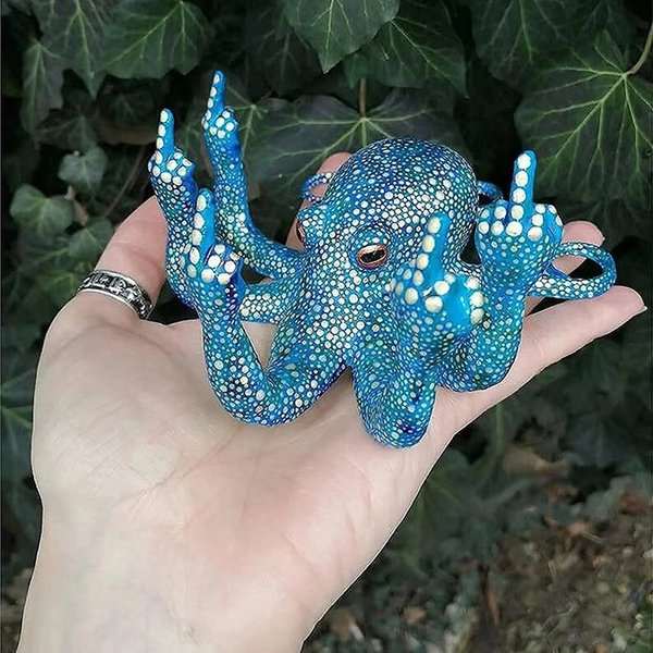 Gartens tatue Ornamente Oktopus Miniatur mit leuchtenden Büro Tischplatte Bar dekorative Skulptur Spaß Sammlerstücke Geschenk