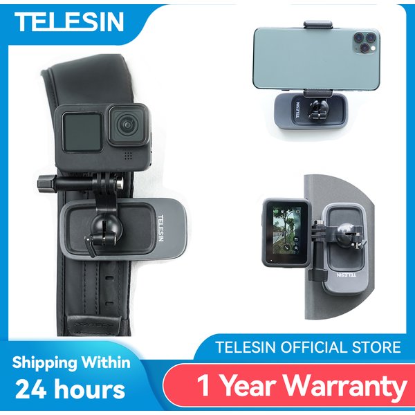 TELESIN Magnetischer Rucksack-Clip, 360-Grad-Drehung, Schultergurt für GoPro Hero Insta360 DJI Action-Kamera-Zubehör