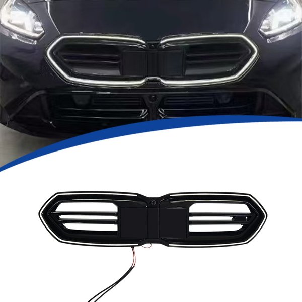 Pour BMW F70 Série 1 et F74 Série 2 Gran Coupé 2025-2026, calandre à double lame éclairée par LED, style lumineux emblématique, remplacement plug-and-play.