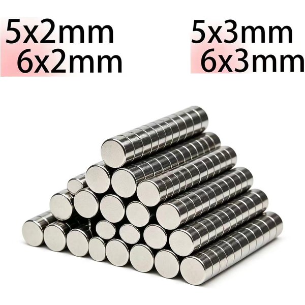N52 D6x2 D6x3 D5x3 D5x2 D5x4 D6x4 Starke Neodym-Magnete Scheibenmagnete für 3D-Drucker, Motorroller, E-Bikes, leistungsstarker Booster, rund