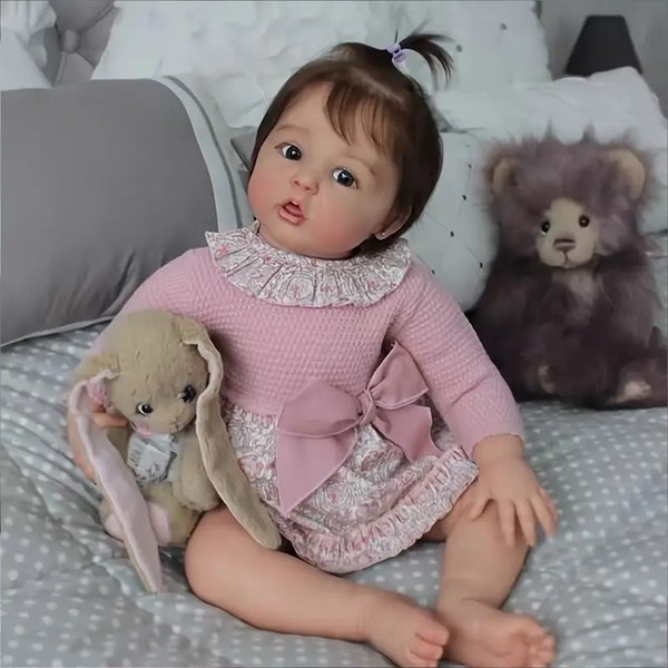 19-Zoll Neugeborenen-Babypuppe Jocy Ward, Reborn-Baby-Größe, Realistisches Aussehen, Handgefertigt, 3D-Haut, Echthaar, Sichtbare Venen