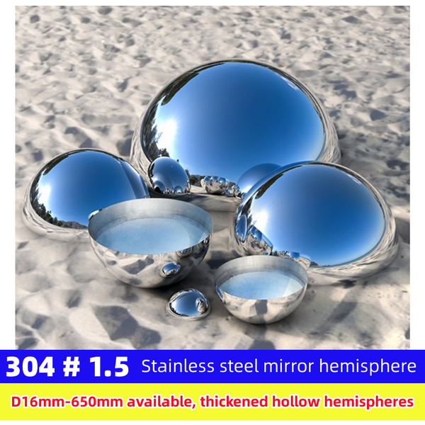 Stainless Steel Hemispherical Diameter 19mm-600mm 304 Material 1.5mm Thick Mirror Hollow Decorated Hemispherical Steel Pipe Head