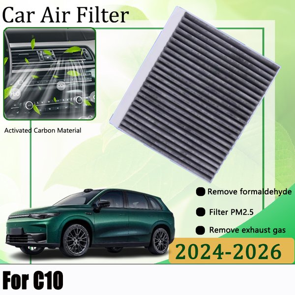 Auto-Aktivkohle-Innenraumfilter für Leapmotor C10 2024–2026, Klimaanlagenfilter, Frontgrillfilter, entfernt Geruchsteile