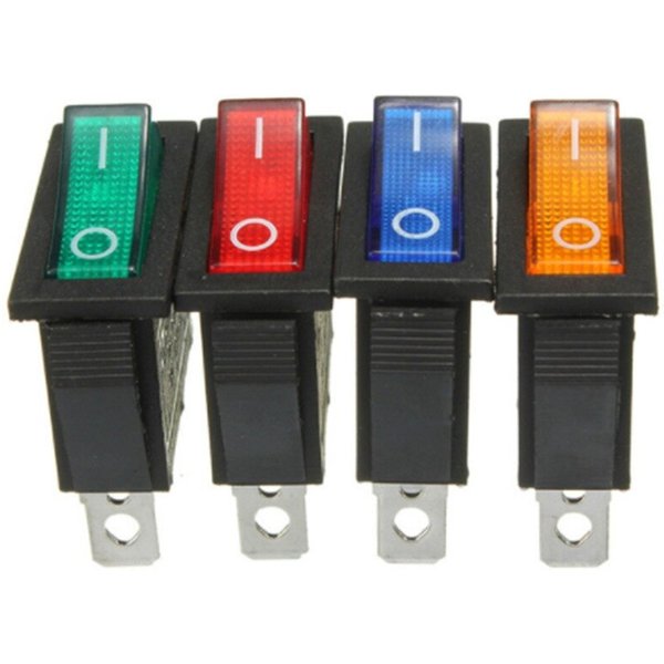 8/24 pièces AC 250 V/15A 125 V/20A LED éclairée marche/arrêt SPST 3 broches 2 positions Mini bateau interrupteur à bascule Snap pour bricolage domestique