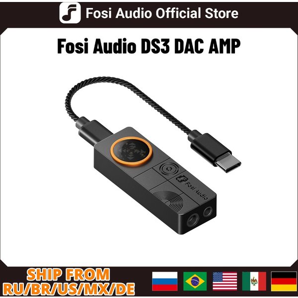 Fosi Audio DAC Kopfhörerverstärker Mini Audio USB DAC XMOS XU316 DSD512 Dongle DAC 4,4mm Balanced/3,5mm Jack