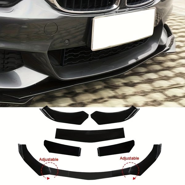 5 sztuk/1 zestaw Uniwersalny przedni zderzak samochodowy Spoiler wargowy Splitter ABS Body Kit Canard Lip Splitter - Akcesoria samochodowe