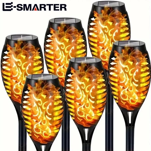 12LED lampe torche à flamme solaire lumière scintillante étanche décoration de jardin extérieur pelouse chemin cour Patio lampadaire