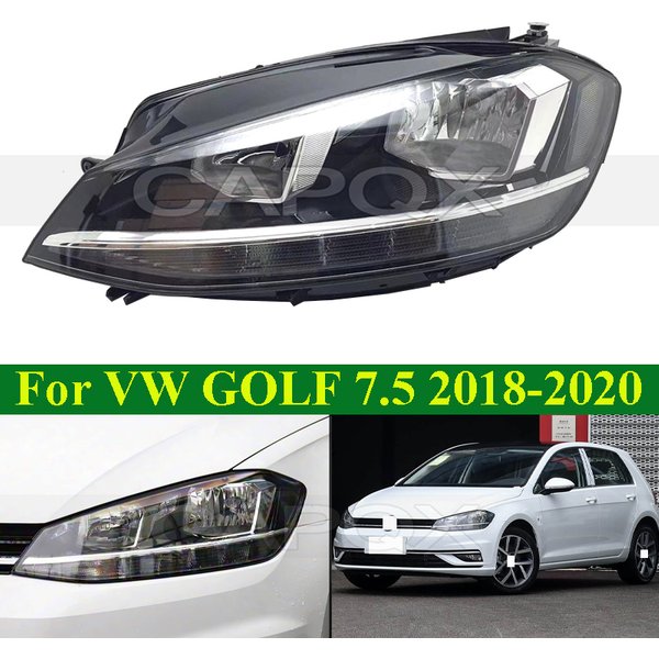 CAPQX Halogen Front Bumper Head Light Head Lamp For VW Golf 7.5 2018-2020 Headlight Headlamp Front Turn Signal Light Lamp