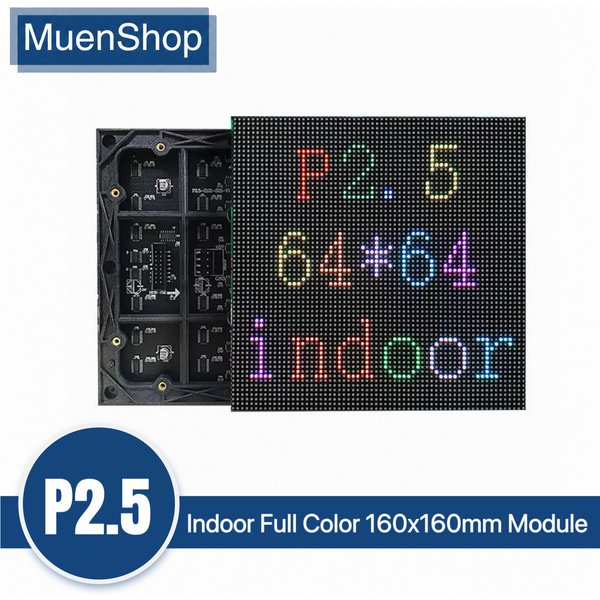P2.5 LED-Bildschirmmodul für den Innenbereich, Vollfarbe, 160x160mm, hohe Helligkeit, 64x64 Pixel, 1/32 Scan, SMD2121 RGB LED-Display-Panel-Modul
