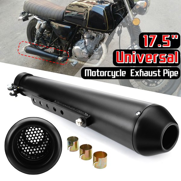 Motorrad Auspuffrohr 17,5 zoll Universal Schalldämpfer Auspuff Spitze Vintage Hinten Rohr Endrohr Für Suzuki/Yamaha/Honda